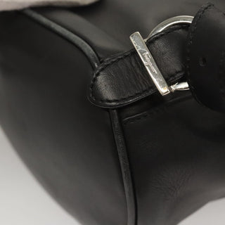 Salvatore Ferragamo Gancini Flap Drawstring Backpack Leather