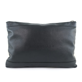 Balenciaga Navy Zip Pouch Leather