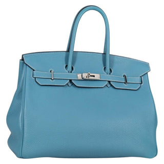 Hermes Birkin Handbag Blue Togo with Palladium Hardware