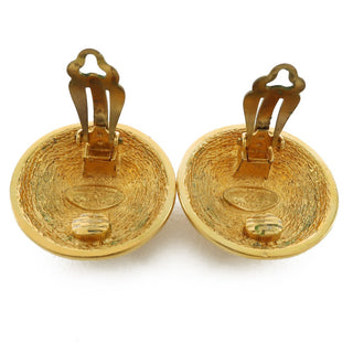 Chanel Vintage Round CC Clip-On Earrings Metal