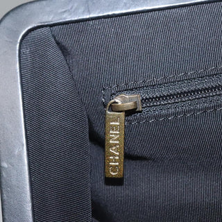 Chanel Kisslock Chain Frame Shoulder Bag Glazed Calfskin