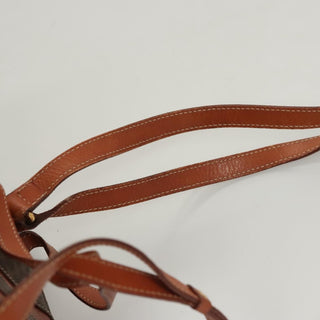 Celine Vintage Drawstring Flap Backpack Macadam Coated Canvas