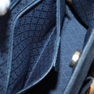 Gucci Vintage Bamboo Front Pocket Tote Suede