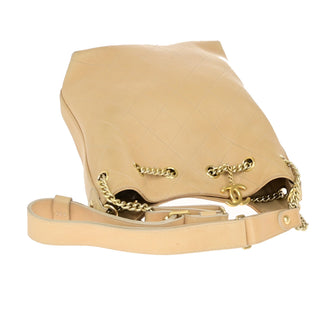 Chanel On My Shoulder Drawstring Bag Quilted Calfskin
