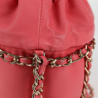 Chanel Chain Frame CC Drawstring Bucket Bag Lambskin