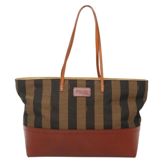 Fendi Pequin Roll Tote Canvas and Leather