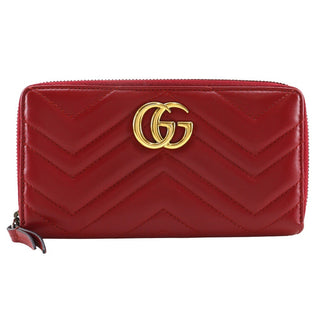 Gucci GG Marmont Zip Around Wallet Matelasse Leather