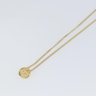 Christian Dior CD Pendant Necklace Metal and Crystals