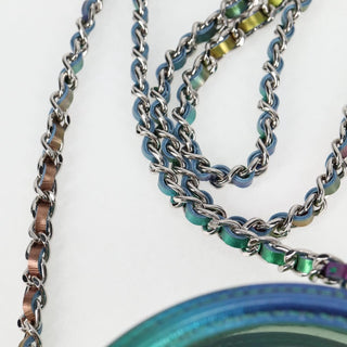 Chanel Filigree Round Clutch with Chain Vinyl