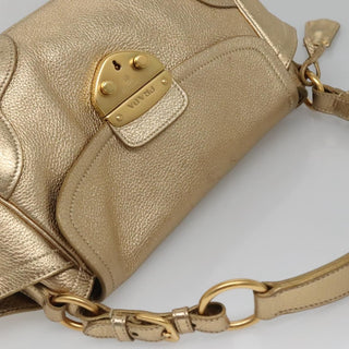 Prada Antic Pushlock Shoulder Bag Leather