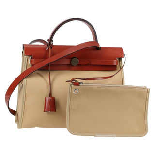 Hermes Herbag Zip Leather and Toile