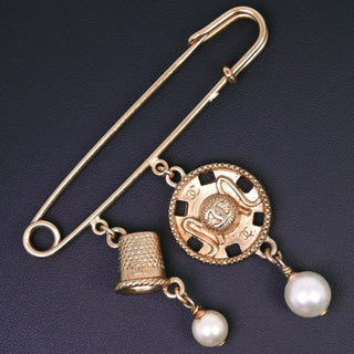 Chanel CC Coco Brooch Metal with Faux Pearls and Crystals