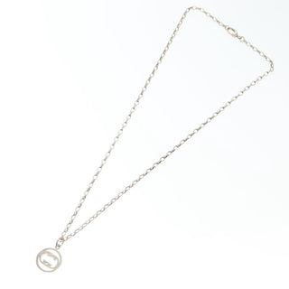 Gucci Engraved Interlocking G Chain Link Pendant Necklace Sterling Silver
