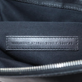 Balenciaga Navy Zip Pouch Canvas and Leather