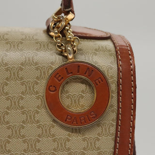 Celine Vintage Convertible Top Handle Bag Macadam Coated Canvas