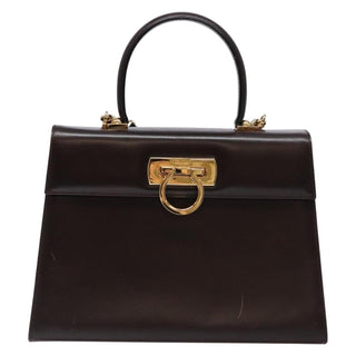 Salvatore Ferragamo Gancini Convertible Top Handle Bag Leather