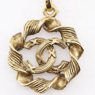 Chanel Vintage CC Round Pendant Choker Necklace Metal