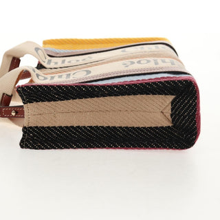 Chloe Woody Tote Canvas with Leather