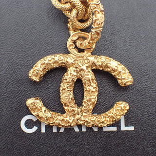 Chanel Vintage CC Logo Chain Charm Pendant Gold-plated