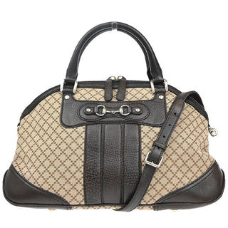 Gucci Horsebit Nail Boston Bag GG Canvas with Leather