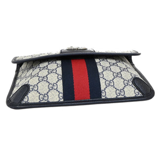 Gucci Ophidia Flap Belt Bag GG Coated Canvas with Leather
