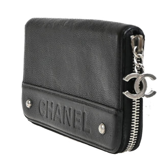 Chanel CC Logo Zipper Long Bifold Leather