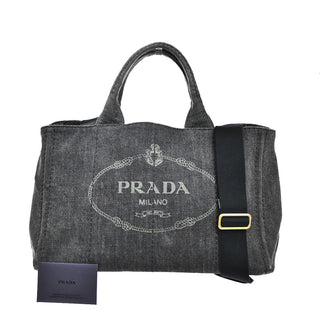 Prada Canapa Convertible Tote Denim