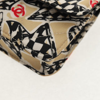 Chanel Flap Card Holder on Chain Quilted Printed Canvas