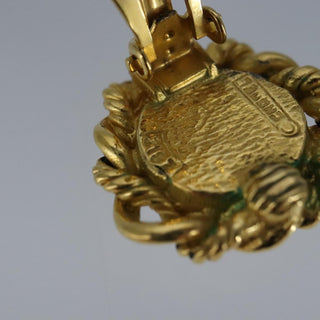 Chanel Vintage Round Clip-On Earrings Metal with Faux Pearl