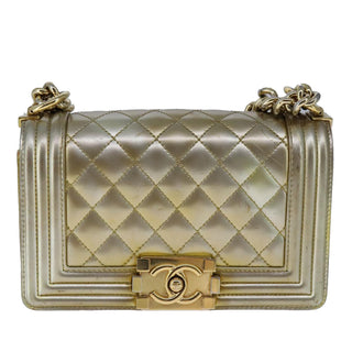 Chanel Boy Flap Bag Quilted Patent