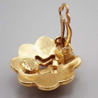 Chanel Vintage Flower Clip-On Earrings Metal