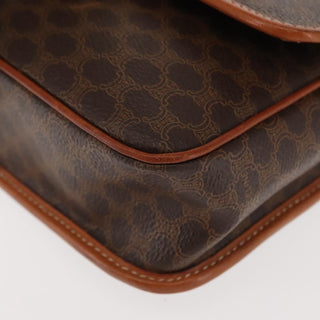 Celine Vintage Macadam Circle Logo Shoulder Bag Canvas and Leather