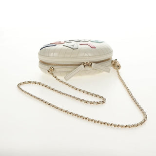 Chanel La Pausa Evening Bag Chevron Lambskin with Applique