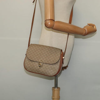 Celine Vintage Macadam Shoulder Bag Canvas and Leather
