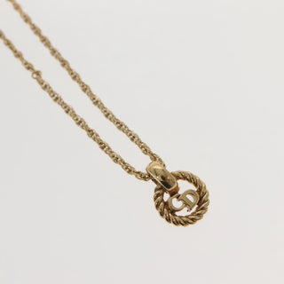 Christian Dior CD Round Pendant Necklace Metal