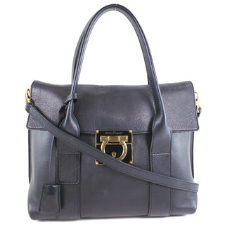 Salvatore Ferragamo Gancini Lock Flap Tote Leather