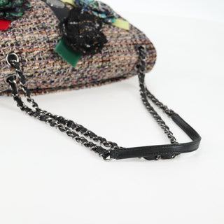 Chanel Camellia Flap Shoulder Bag Tweed