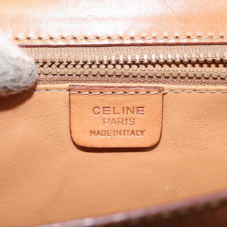 Celine Vintage Convertible Macadam Turnlock Shoulder Bag Canvas and Leather
