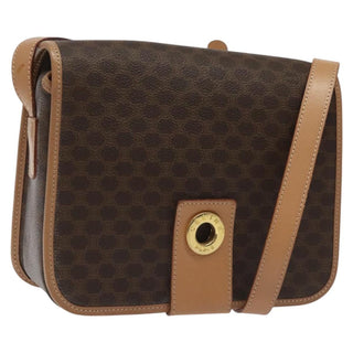 Celine Vintage Macadam Shoulder Bag Canvas and Leather