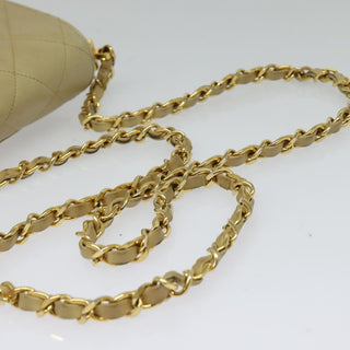 Chanel Logo Chain Shoulder Bag Leather