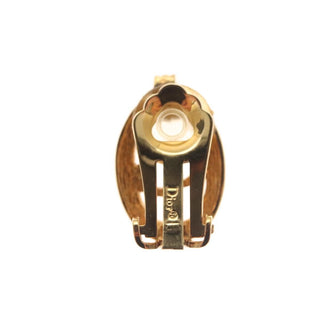 Christian Dior Petite CD Round Earrings Metal and Crystals