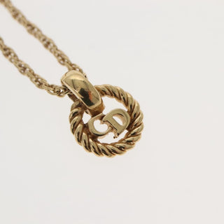 Christian Dior CD Round Pendant Necklace Metal