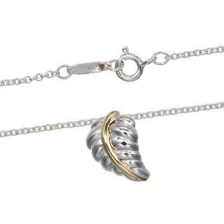 Tiffany & Co. Leaf Pendant Necklace Silver 925 and K18 Yellow Gold