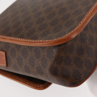 Celine Vintage Macadam Circle Logo Shoulder Bag Canvas and Leather