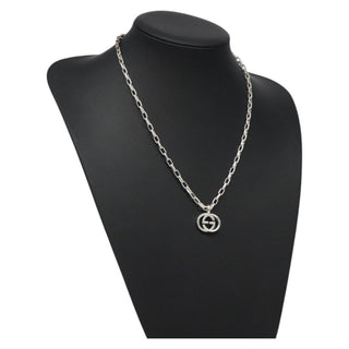 Gucci Interlocking G Pendant Necklace Sterling Silver
