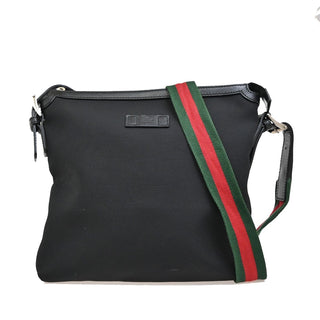 Gucci Web Strap Flat Messenger Bag Techno Canvas