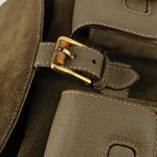 Gucci Vintage Bamboo Backpack Suede