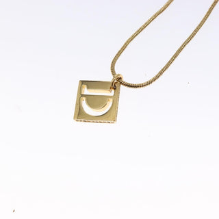 Christian Dior D logo Pendant Necklace Metal