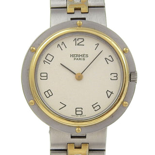 Hermes Profile Quartz Watch Stainless Steel and Plated Metal