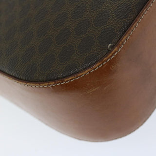 Celine Vintage Convertible Macadam Turnlock Shoulder Bag Canvas and Leather